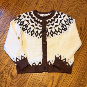 Faith & Zoe Brown and Cream Knit Sweater Juniors Size Medium